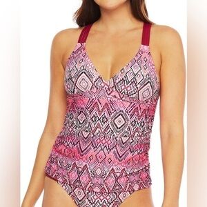 La Blanca Women's Multi Strap Cross Back Tankini Swimsuit Top ONLY